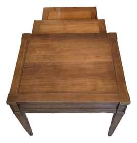 Mid 20th Century "Milan Cherry" Three-Piece Nesting Tables, Quality American