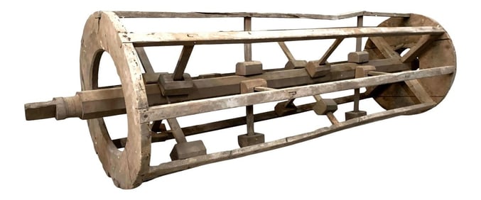 Antique Late 19th Century French Large Sculptural Rustic Harvest Wooden Thresher / Combine Tool