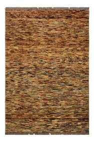 1990s 1990s Modern Gabbeh Beige/Blue Wool Rug - 4'3" X 5'3"