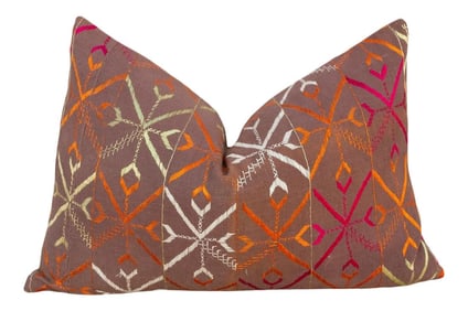 Kiara Antique Indian Folk Lumbar Pillow