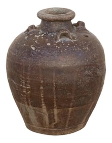 Farmhouse Style Brown Glaze Oil Jar