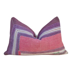 Hema Vintage Lumbar Boho Kantha Pillow