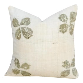 Vintage Toli Leaf Printed Organic Silk Pillow