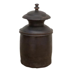 19th Century Dark Brown Nepalese Food Jar
