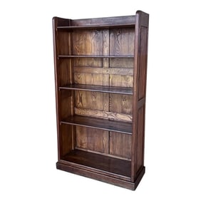 19th Solid Oak Bookcase or Etagere With Five Shelves
