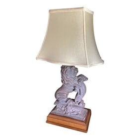 Mid 19th Century Cast Iron Lion Doorstop Conversion to a Lamp