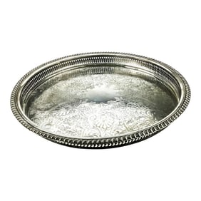 Vintage Silver Plate Turning Lazy Susan Display Tray