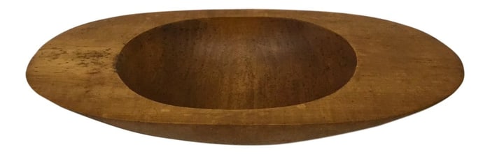 Mid-Century Oval Wood Centerpiece Bowl