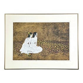 Mid-Century Yoshimi Okamoto Woodblock Print "œSei" Modernist Japanese Limited Edition