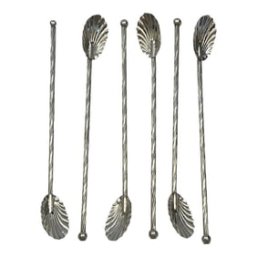 Vintage Raimond Sterling Clam Shell Tea Sippers - Set of 6