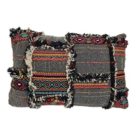 Boho Style Black Pillow Cotton