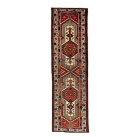 1960s Vintage Serab Handmade Wool Rug With Multicolor Design