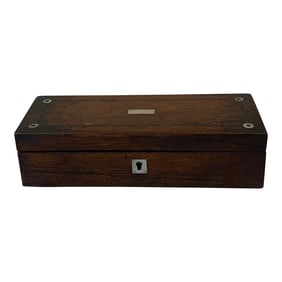 Antique English Wood Glove Box