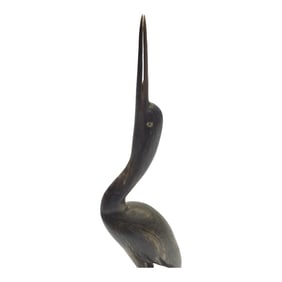 Early 20th Century Modern Carved Horn Crane Statue