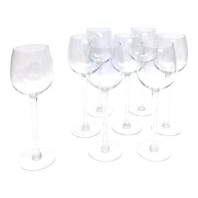 Hand Blown French Crystal Tall Wine Glasses Stemware Set of 8