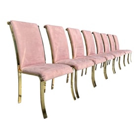 Set of Eight Art Deco Revival Brass Dining Chairs by Design Institute of America