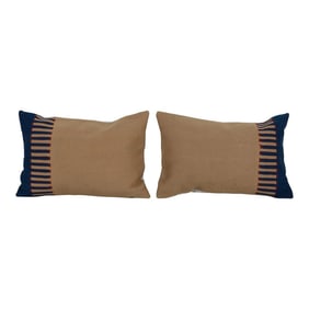 Blue Turkish Kilim Pillow Cover - a Pair