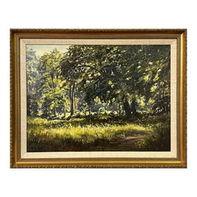 Beech Trees With Figures in a National Trust Forest in Northern Ireland - Vintage Painting