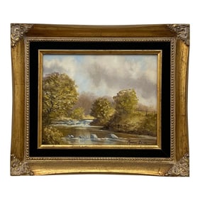 Manson Blair Original Oil Painting of River Landscape in Ireland by 20th Century Irish Artist, 1985