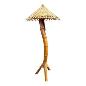 1970s Monumental Coastal Bamboo Floor Lamp