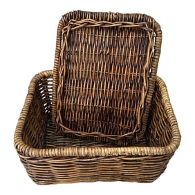 Vintage Wicker Basket W/Lid