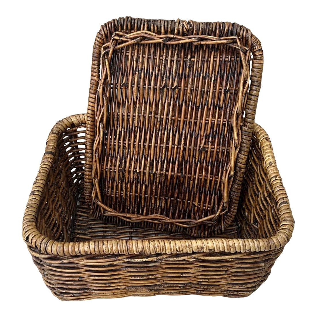 Vintage Wicker Basket W/Lid (1 of 6)