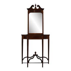 Federal Style Mahogany Console Table and Mirror Set