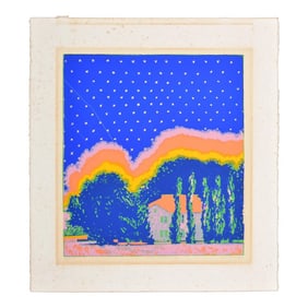 Original Signed Linda Plotkin "One Evening" Woodcut Serigraph, Unframed