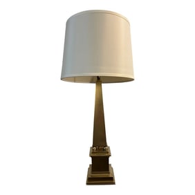 Vintage Hollywood Regency Brass Obelisk Lamp
