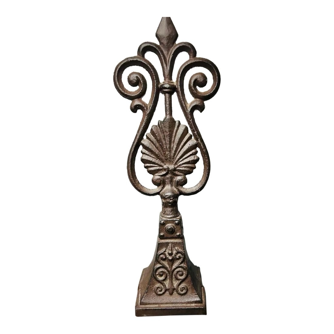 Antique Fence Finial Topper: Antique finial that was once part of a garden gate or fence. inside the finial you can see how it was attached. This beautiful piece of history can now be repurposed as an object d'art in your home. C