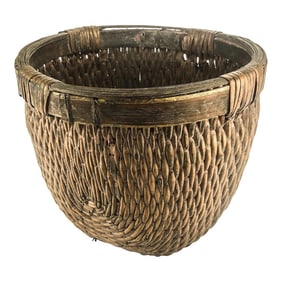 Antique Asian Rice Gathering Basket