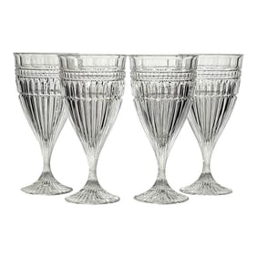 Mikasa Titan Pattern Crystal Iced Tea Glasses Set of 4