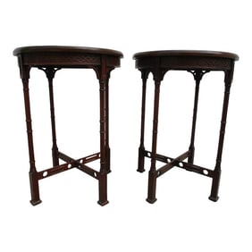 Round Mahogany Chippendale Side Tables