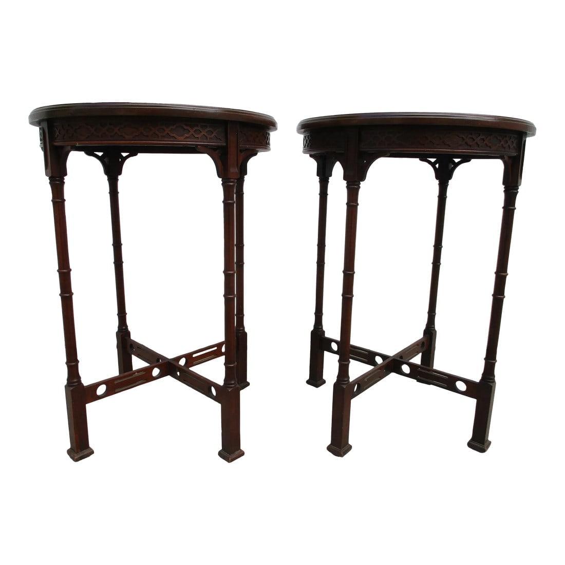 Round Mahogany Chippendale Side Tables (1 of 11)