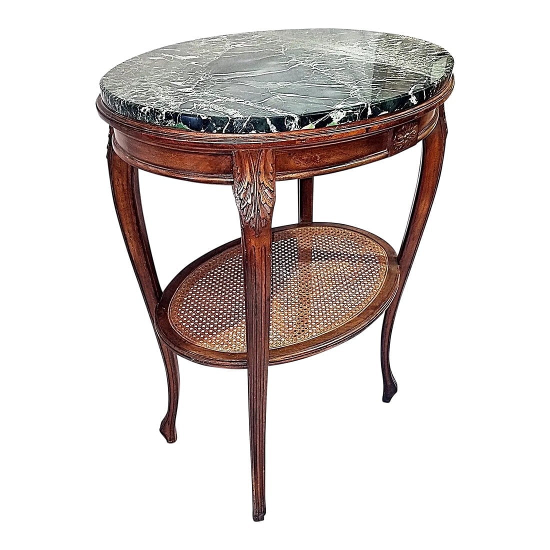 19c French Marble Top Caned Side Table (1 of 10)