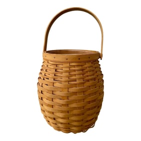 Vintage Longaberger Handwoven Handled Basket