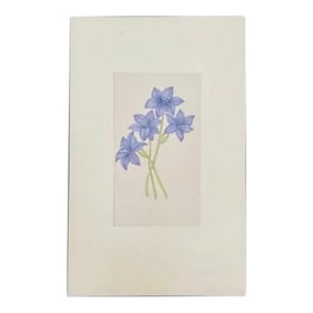 Vintage Indian Mugal Violet Art Flower Painting