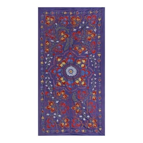 Silk Suzani Wall Decor With Pomegranate Design 3'5'' X 6'4''