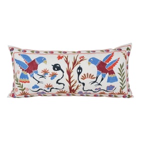 Uzbek Suzani Bed Cushion Cover With Animal Motif