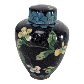 Chinese Cloisonné Floral Ginger Jar Vase
