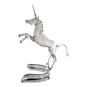 Lamp Work Hand Blown Unicorn Art Glass Figurine