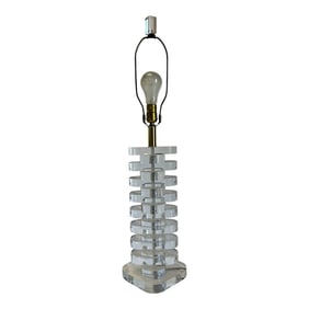 1970s Multi Stacked Lucite Table Lamp