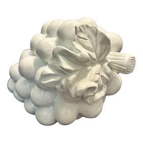 Vintage Monumental Grapes Newly Painted White Decor