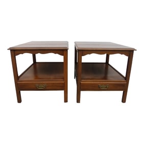 Cherry Chippendale Side Tables