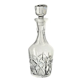 Vintage Atlantis Crystal Cut Glass Decanter With Stopper, Portugal, Late 20th Century