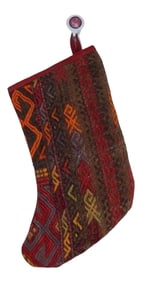 Vintage Kilim Christmas Stocking - Fireplace