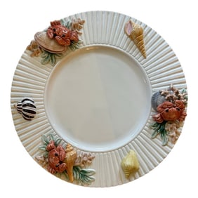 1992 Fitz and Floyd Trompe L'Oeil "œFish Market" 14" Chop Plate or Platter