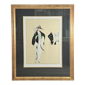 Erté "œHaute Couture" 1987 Signed Serigraph, Limited Edition CCV/Ccl, Framed