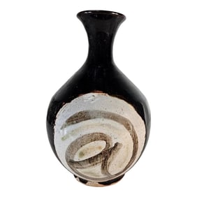 Studio Art Pottery Vase Organic Long Neck Ikebana