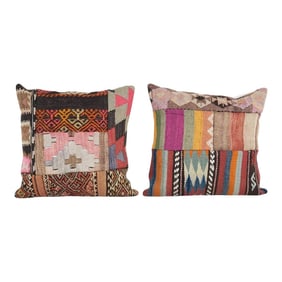 Turkish Kilim Pillow Cover - a Pair